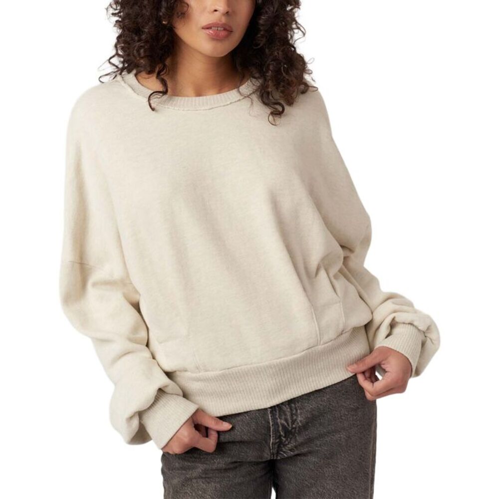 Project Social T Womens Evie Pleated Crew Sweatshirt, Brown